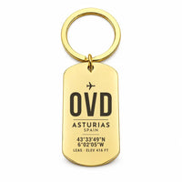 Thumbnail for Asturias Airport OVD - Key Chain - Original Design - Gold