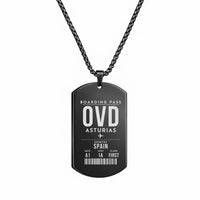 Thumbnail for Asturias Airport OVD - Necklace - Boarding Pass Style - Black