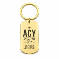 Thumbnail for Atlantic City International Airport ACY - Key Chain - Original Design - Gold