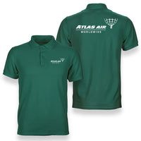 Thumbnail for Atlas Air logo on green double side polo t shirt