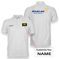 Thumbnail for Atlas Air logo on white + name double side polo t shirt