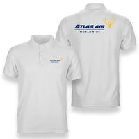 Thumbnail for Atlas Air logo on white double side polo t shirt