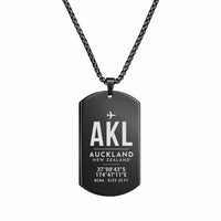 Thumbnail for Auckland Airport AKL - Necklace - Original Design - Black