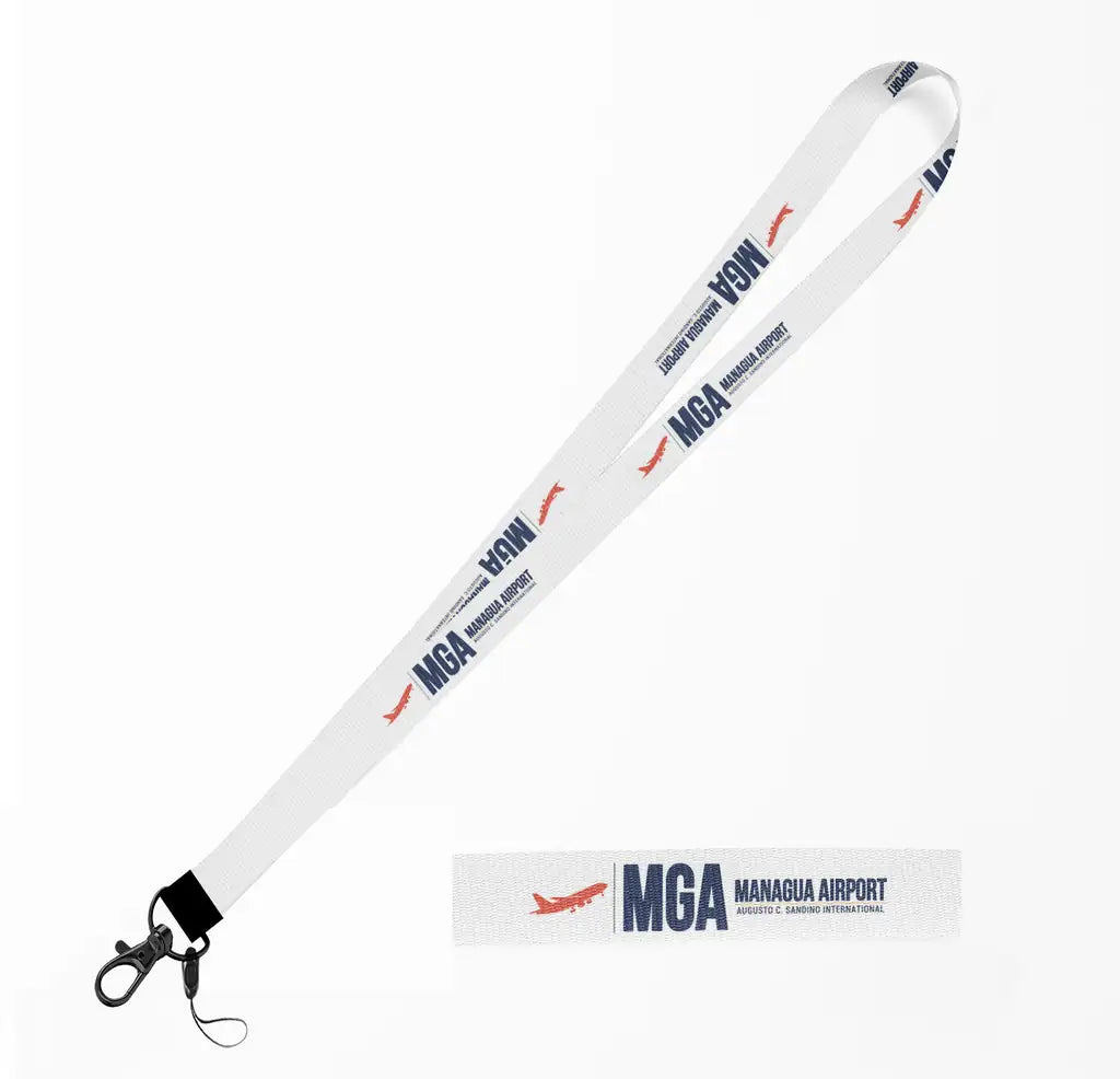 Augusto C. Sandino International Airport (MGA) lanyard - white