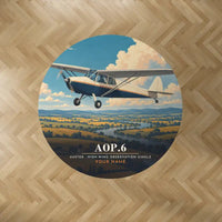 Thumbnail for Auster AOP.6 - 3D + Name - Round Carpet - Full Print