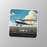 Thumbnail for Auster AOP.6 - 3D - Square Sticker - Close-up