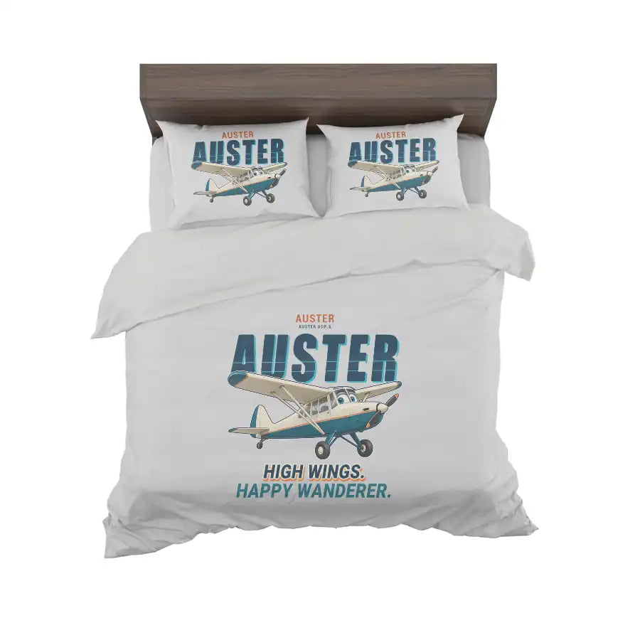 Auster AOP.6 - Cartoon - Bedding Set - Light Gray