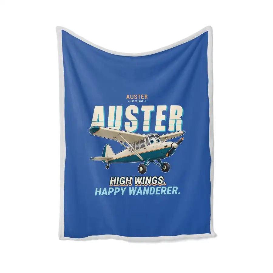 Auster AOP.6 - Cartoon - Blanket - Blue