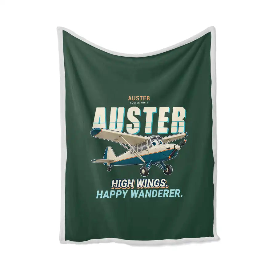 Auster AOP.6 - Cartoon - Blanket - Dark Green