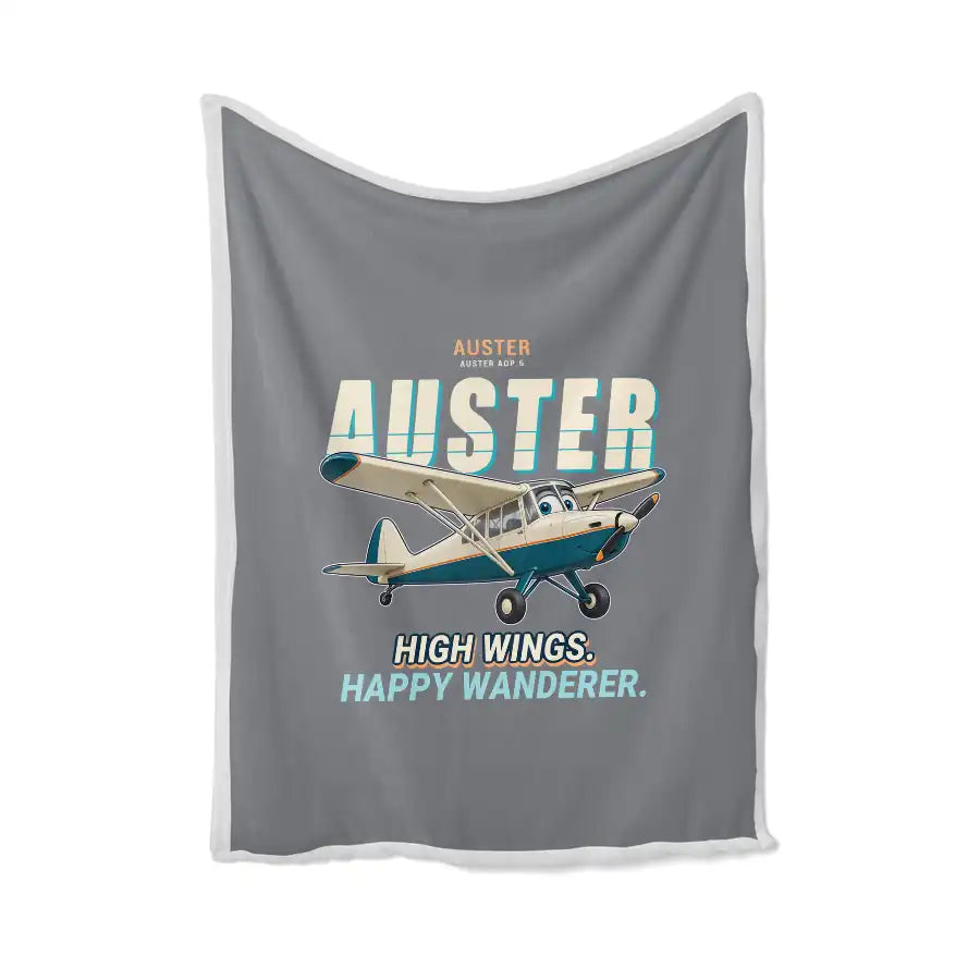 Auster AOP.6 - Cartoon - Blanket - Gray