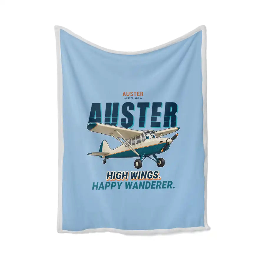 Auster AOP.6 - Cartoon - Blanket - Light Blue