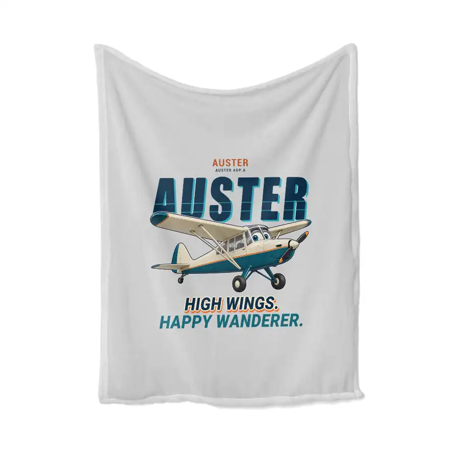 Auster AOP.6 - Cartoon - Blanket - Light Gray