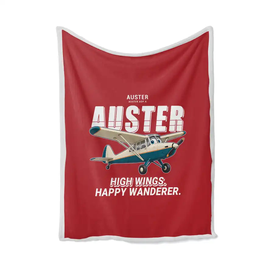 Auster AOP.6 - Cartoon - Blanket - Red