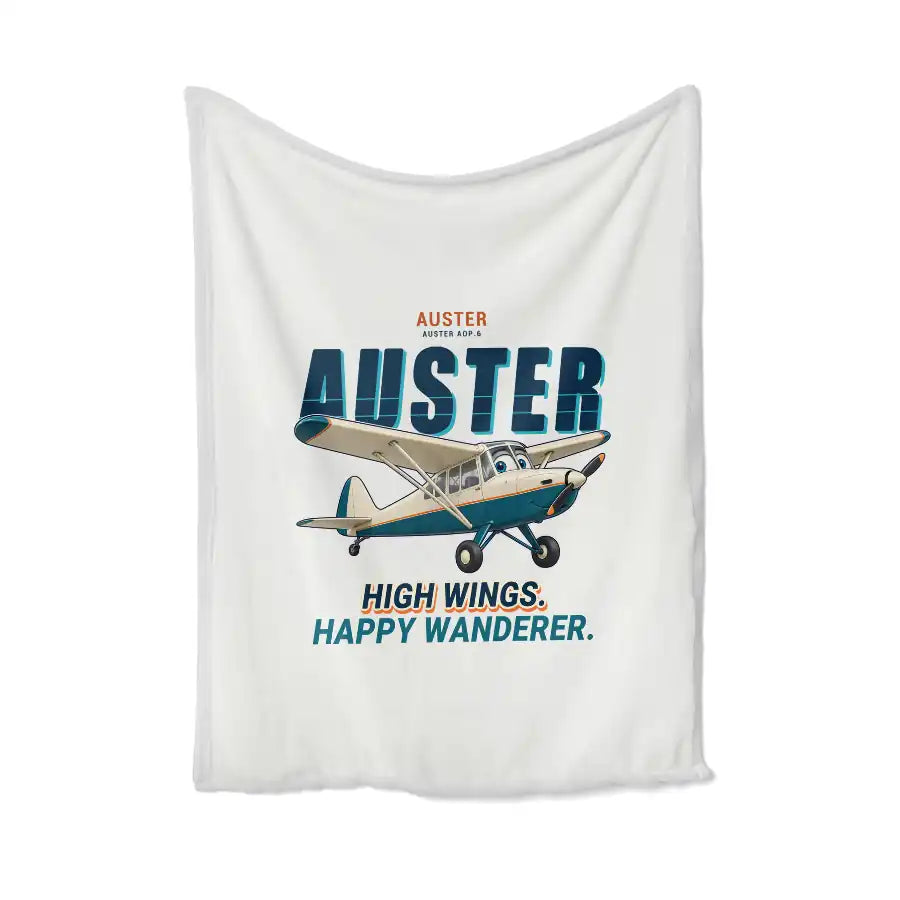 Auster AOP.6 - Cartoon - Blanket - White