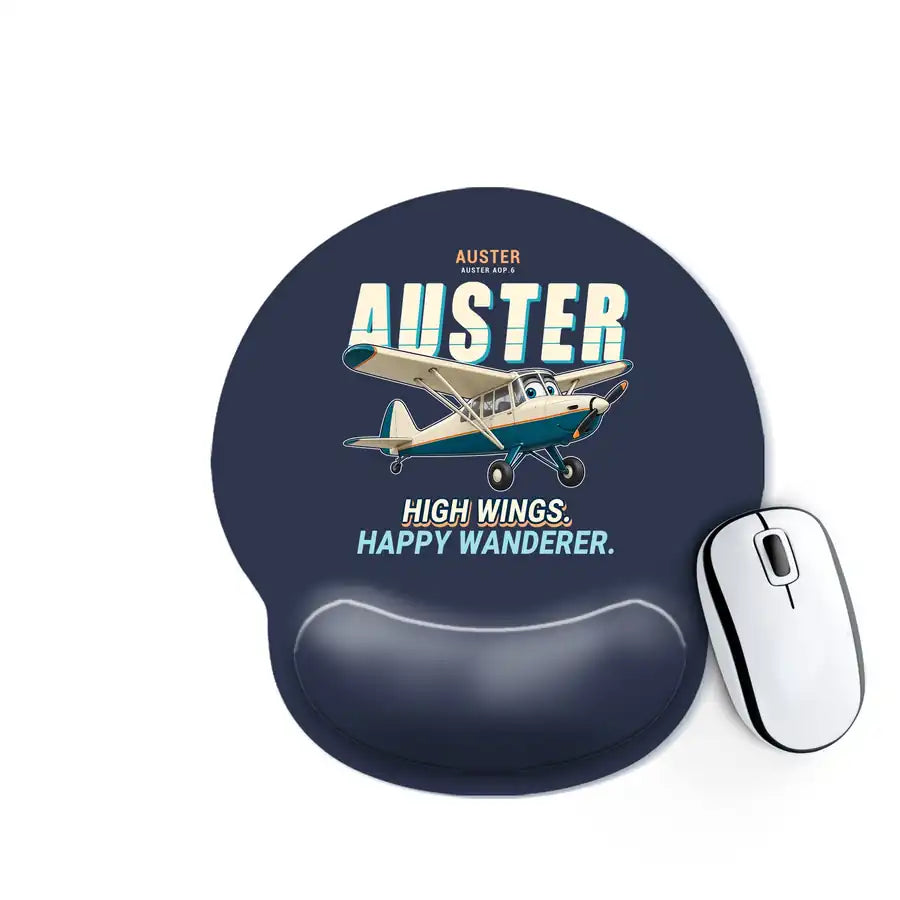 Auster AOP.6 - Cartoon - Ergonomic Mouse Pad - Navy Blue