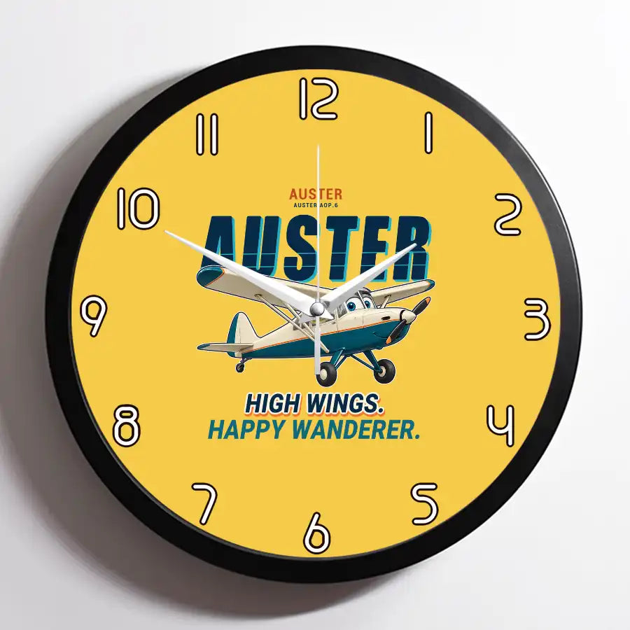 Auster AOP.6 - Cartoon - Framed - Yellow