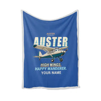 Thumbnail for Auster AOP.6 - Cartoon + Name - Blanket - Blue