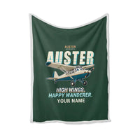 Thumbnail for Auster AOP.6 - Cartoon + Name - Blanket - Dark Green