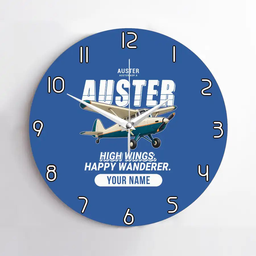 Auster AOP.6 - Cartoon + Name - No Frame - Blue