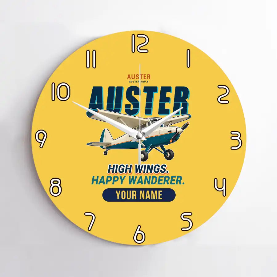 Auster AOP.6 - Cartoon + Name - No Frame - Yellow