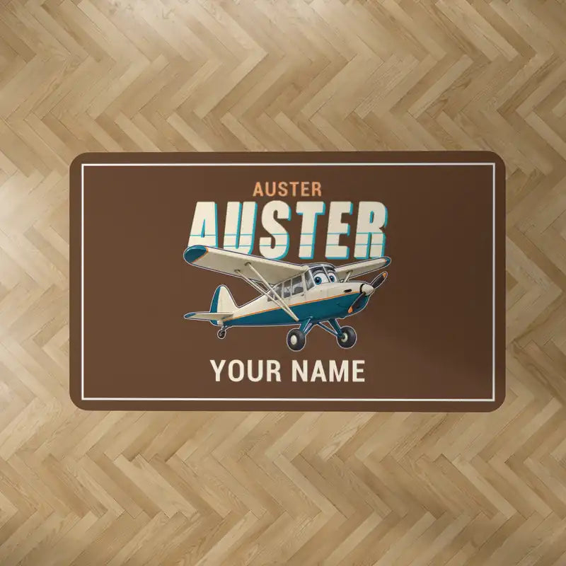 Auster AOP.6 - Cartoon + Name - Rectangle Carpet - Brown