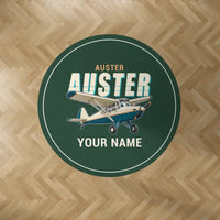 Thumbnail for Auster AOP.6 - Cartoon + Name - Round Carpet - Dark Green