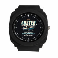 Thumbnail for Auster AOP.6 - Cartoon + Name - Rubber Strap - Black