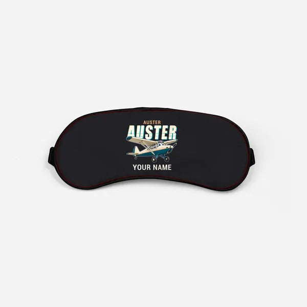 Auster AOP.6 - Cartoon + Name - Sleep Mask - Black