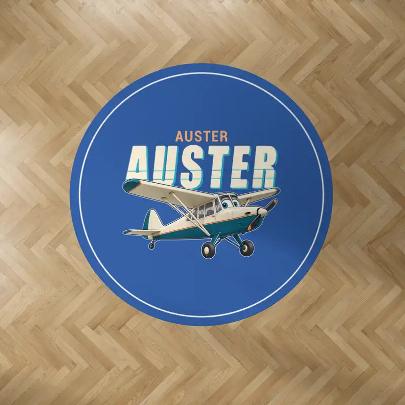 Auster AOP.6 - Cartoon - Round Carpet - Blue