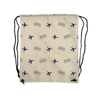 Thumbnail for Auster AOP.6 - Drawstring Bag - 3D Pattern - Beige