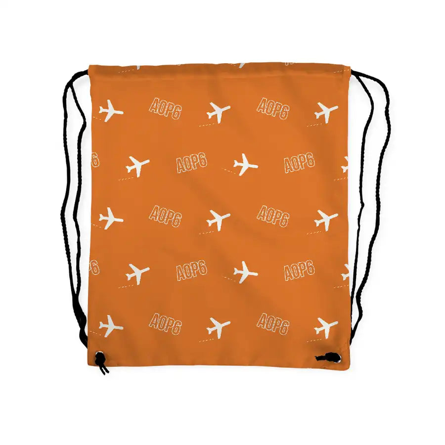 Auster AOP.6 - Drawstring Bag - 3D Pattern - Orange