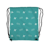 Thumbnail for Auster AOP.6 - Drawstring Bag - 3D Pattern - Turquoise