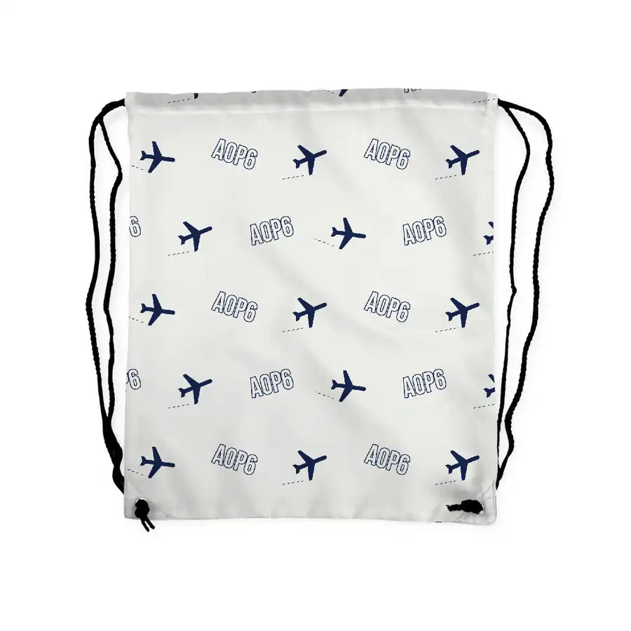 Auster AOP.6 - Drawstring Bag - 3D Pattern - White