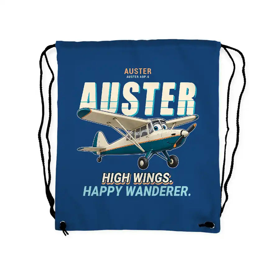 Auster AOP.6 - Drawstring Bag - Cartoon - Blue