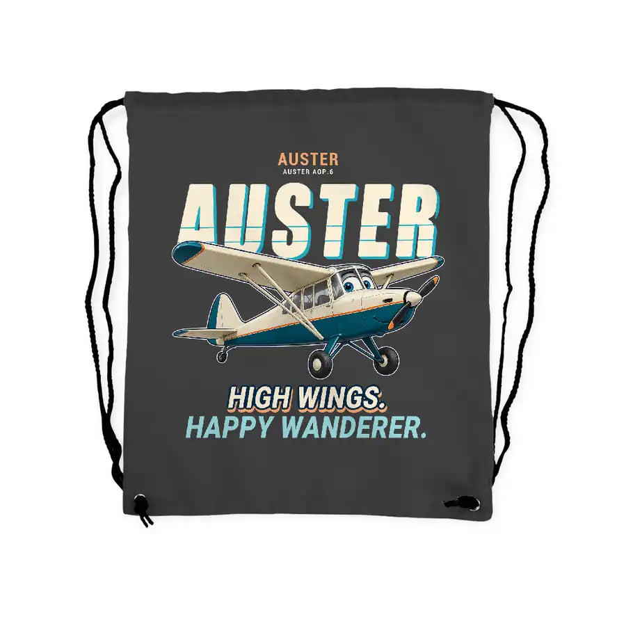 Auster AOP.6 - Drawstring Bag - Cartoon - Gray