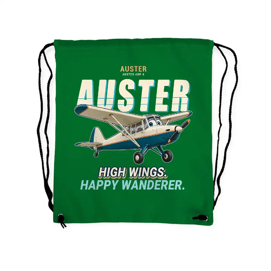 Auster AOP.6 - Drawstring Bag - Cartoon - Green