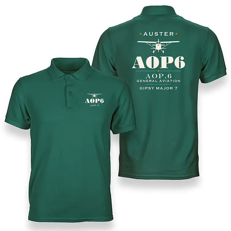 Auster AOP.6 - Heritage - Double-Side Polo - Green