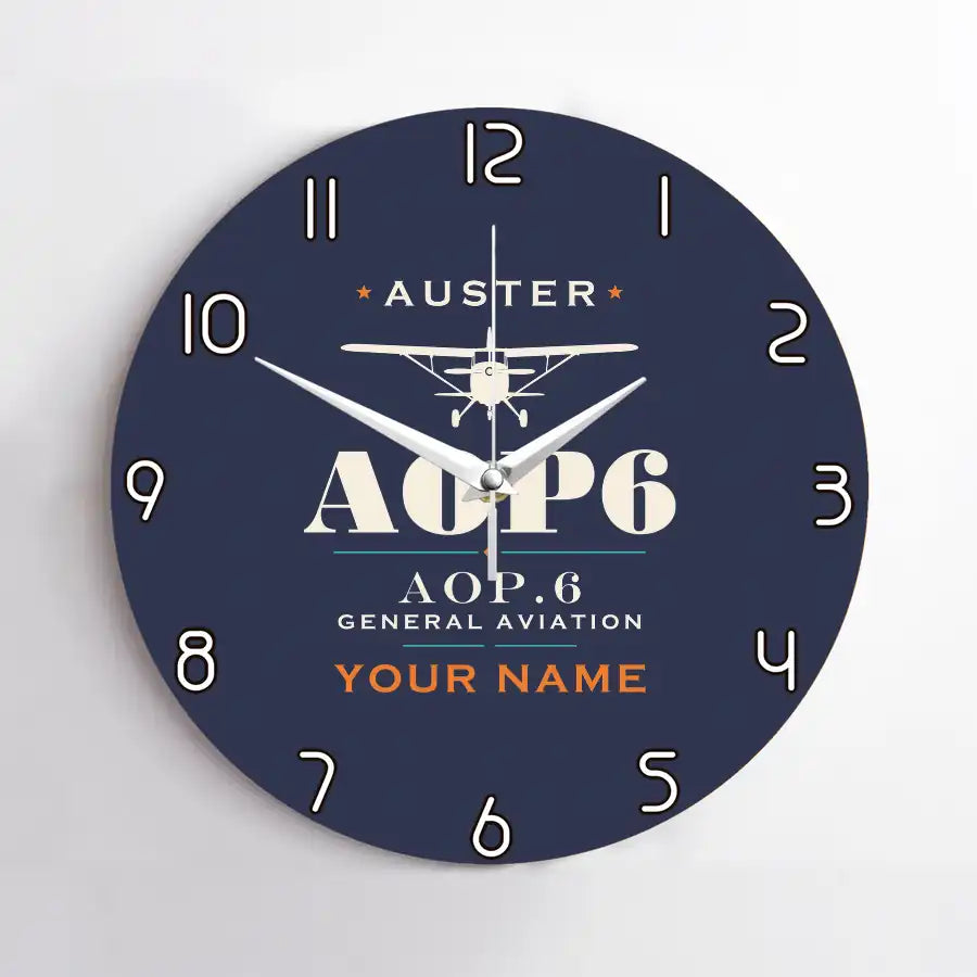 Auster AOP.6 - Heritage + Name - No Frame - Navy Blue