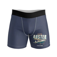Thumbnail for Auster AOP.6 - Men Boxers - Cartoon + Name - Navy Blue