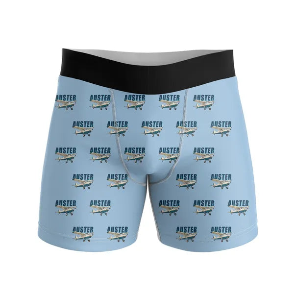 Auster AOP.6 - Men Boxers - Cartoon Pattern - Light Blue