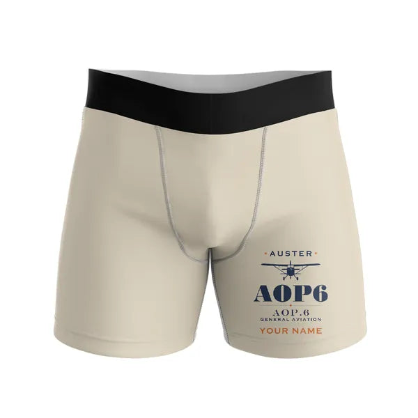 Auster AOP.6 - Men Boxers - Heritage + Name - Beige