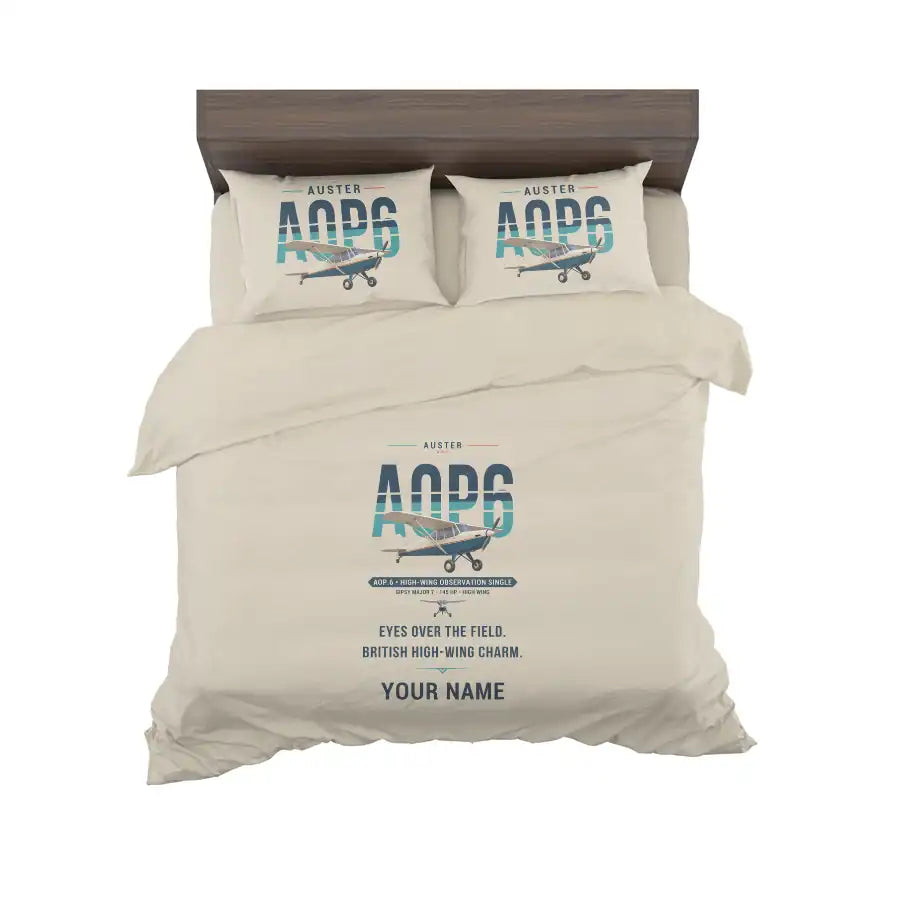 Auster AOP.6 - Original + Name - Bedding Set - Beige