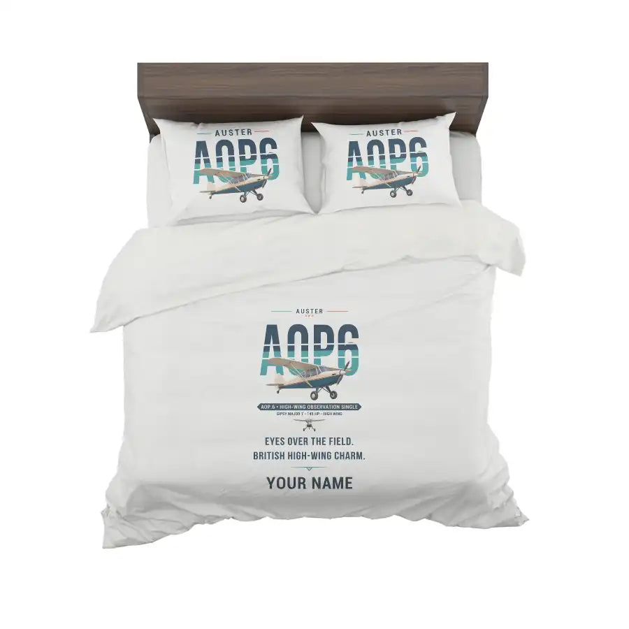 Auster AOP.6 - Original + Name - Bedding Set - White