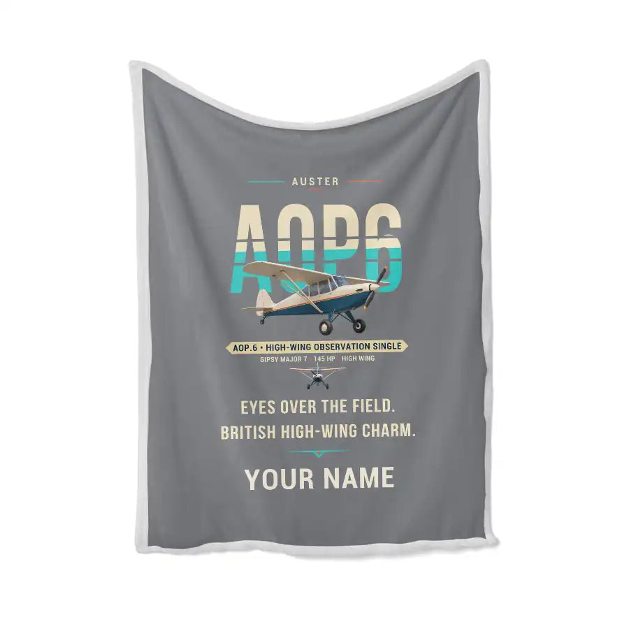 Auster AOP.6 - Original + Name - Blanket - Gray