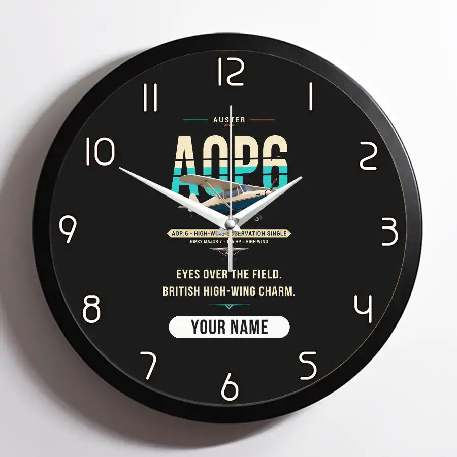 Auster AOP.6 - Original + Name - Framed - Black