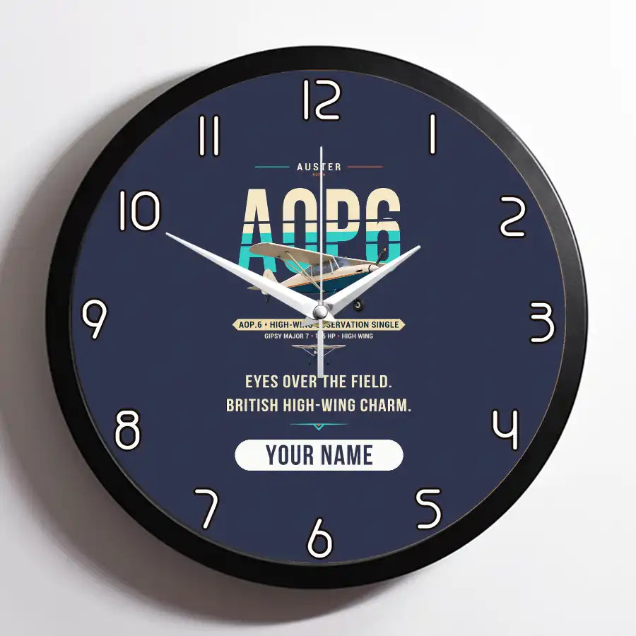 Auster AOP.6 - Original + Name - Framed - Navy Blue