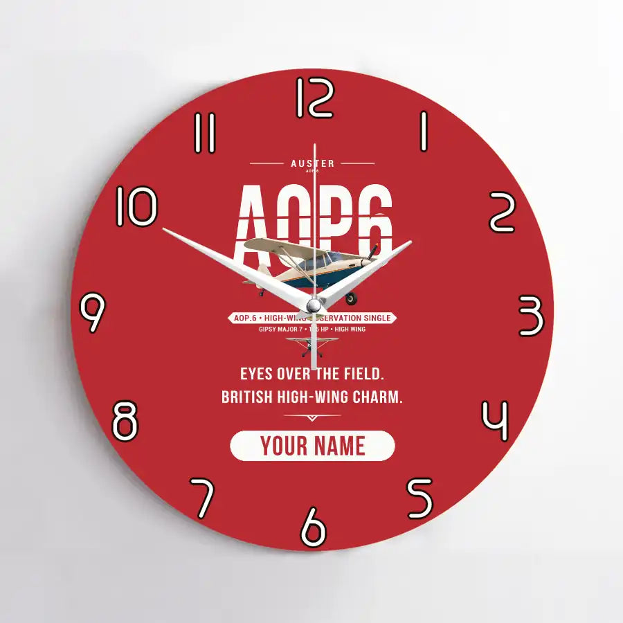 Auster AOP.6 - Original + Name - No Frame - Red