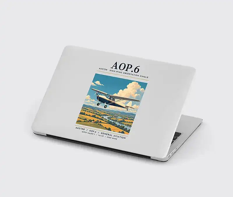 Auster AOP.6 - Poster - MacBook Case - Light Gray
