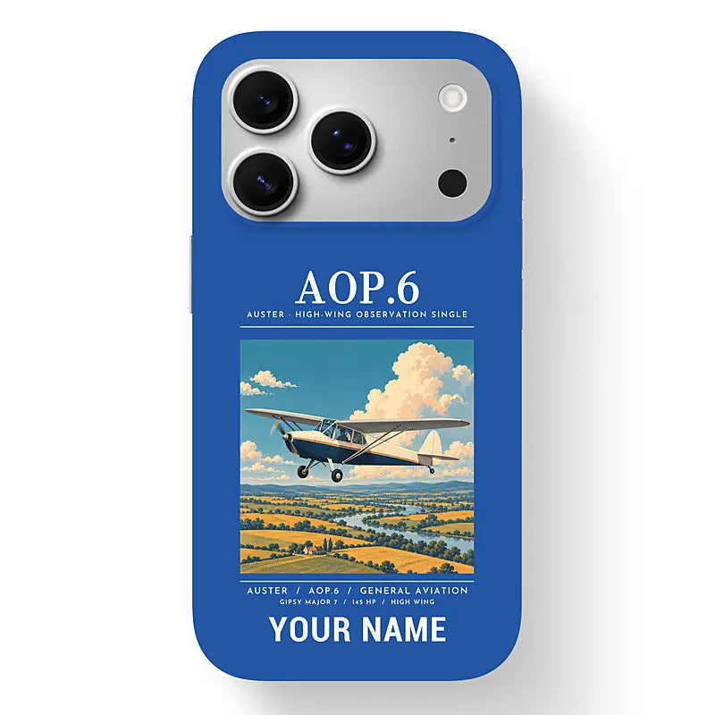 Auster AOP.6 - Poster + Name - MagSafe iPhone 17 Pro - Blue