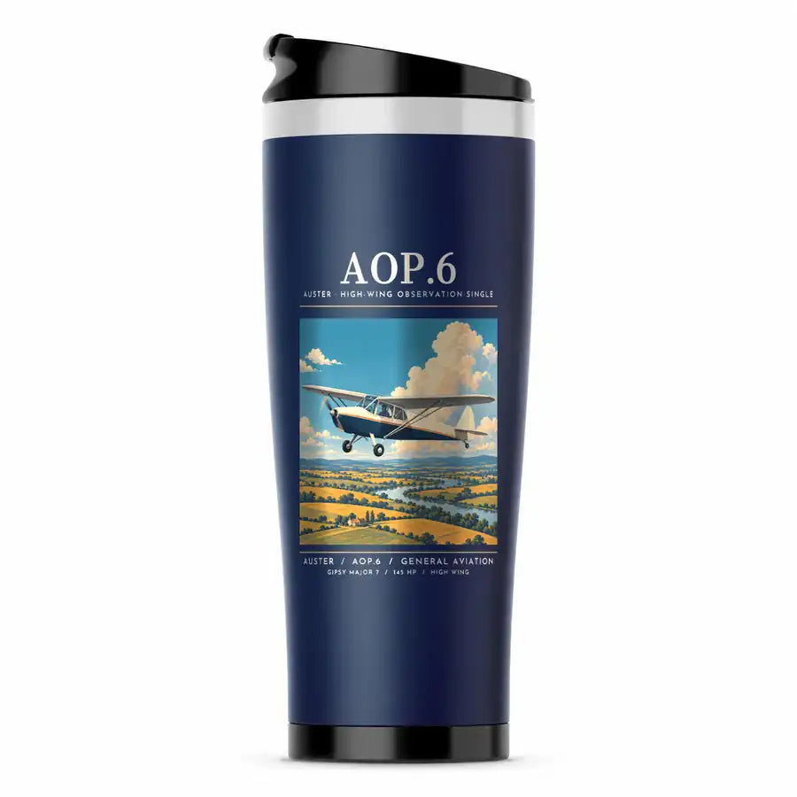 Auster AOP.6 - Poster - Stainless Steel (No Holder) - Dark Blue